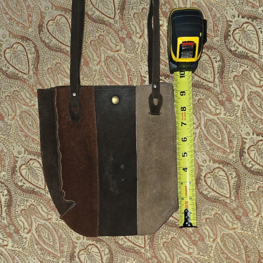 70s Vintage Brown and Tan Women's Shoulder Bags Duo Boho Hippie - Picture 11 of 16